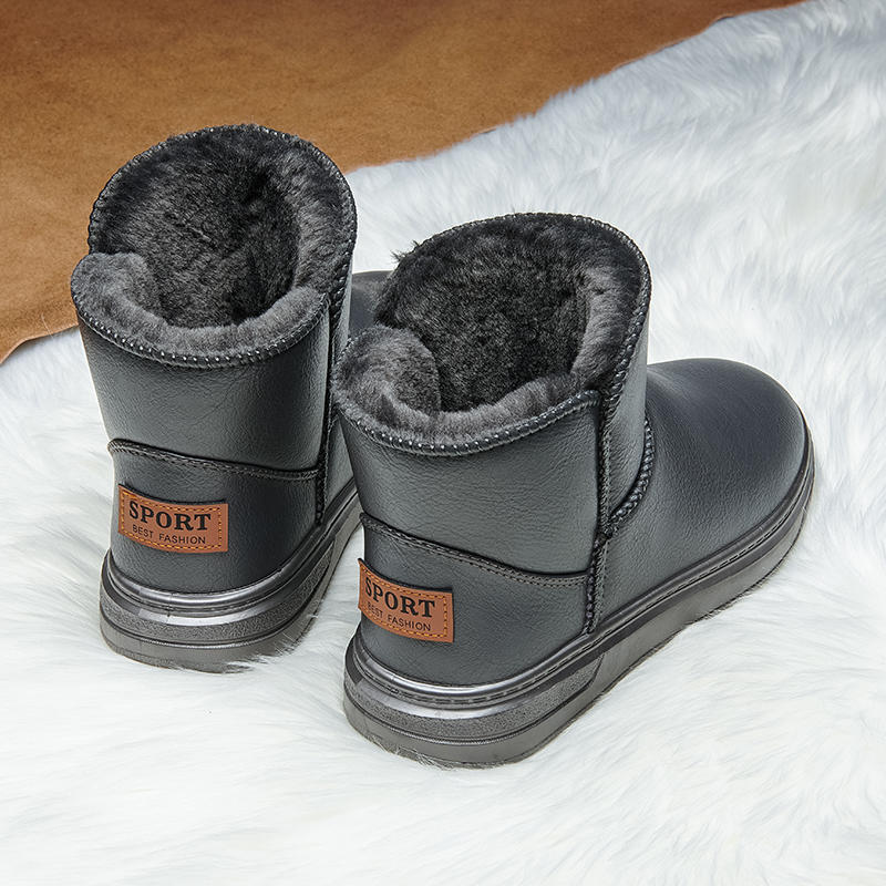 Snow boots Winter cotton shoes Fleece thickened warm fur integrated bread shoes 39