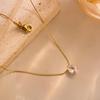 18K Gold Six-Prong Diamond Pendant Necklace - Elegant Summer Clavicle Chain for Women