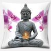 45X45Cm Buddha Zen Stone Buddhist Flower Pillow Case Home Office Decoration Throw Pillow Case Bedroom Sofa Cushion Cover