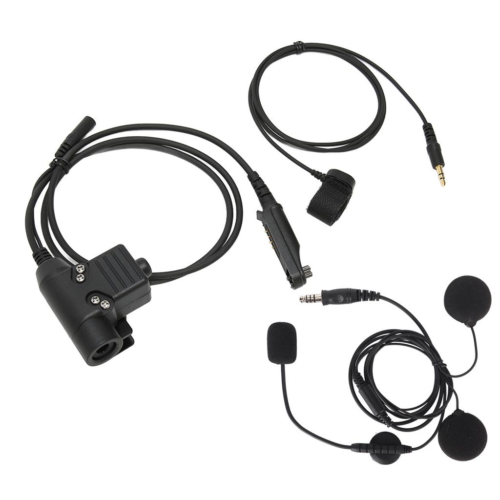 Motorcycle Headset Mic Kit with Adapter Walkie Talkie Helmet Earpiece for Baofeng UV 9R PLUS