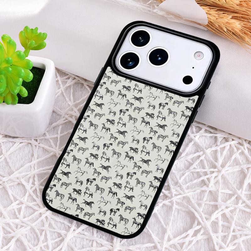 Horse Pony Painted Phone Case for iPhone 17 Air 16 15 11 12 14 13 Pro Max Shockproof Cover