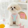 Traction rope dog vest spring and summer thin two-legged cat checkerboard small dog teddy bear pet clothes
