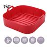 Easy To Clean Air Fryer Silicone Liner Baking Pan Liners with Handles Food-Grade Oven Square Airfryer Non-Stick Reusable Accessories for 4-6 Qt Fryers