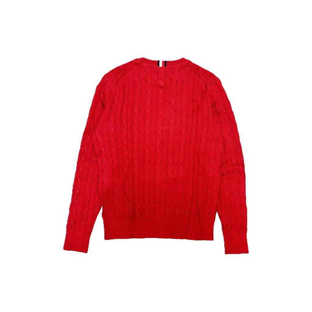 Tommy Hilfiger Classic Solid Color Pullover Crew Neck Knit Sweater Men sweater Red 78J9338-600