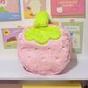 Large Capacity Makeup Bag Travel Cosmetic Case Cute Strawberry Plush Toiletry Pouch Girls Tiote Plush Brush Storage Organizer