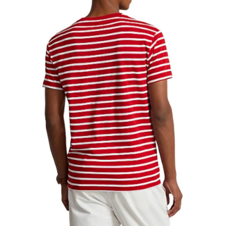 Polo Ralph Lauren Striped Logo Embroidered Crew Neck Short Sleeve T-Shirt Men Tops 710934662-003