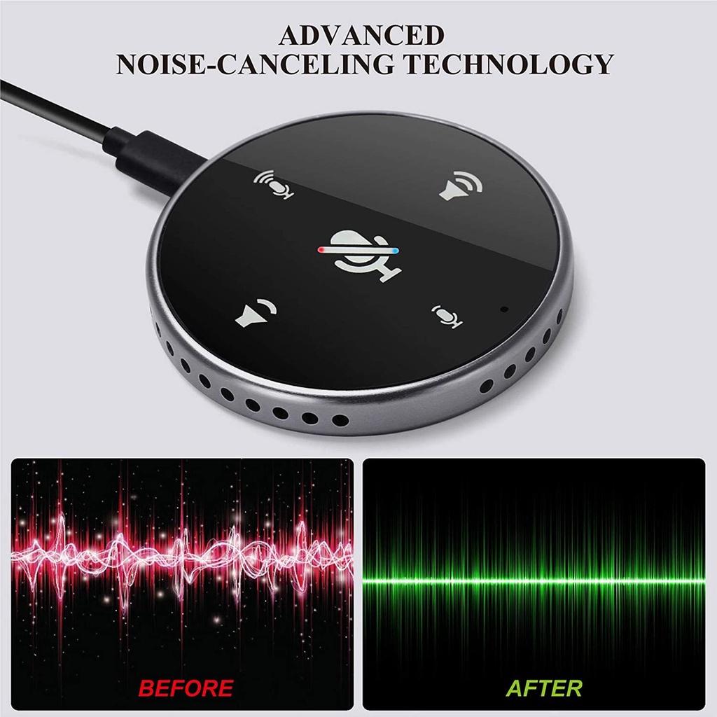 3W USB Portable Desktop Conference Speaker Microphone Built-in Speaker 360 ° VLOG Living Omnidirectional PC Computer