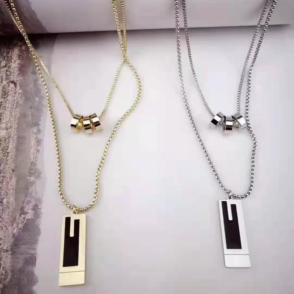 Pandantiv Pătrat Lanț pentru Pulover Dublu Strat Modă High-end Accesorii Noi Versatile Cadou