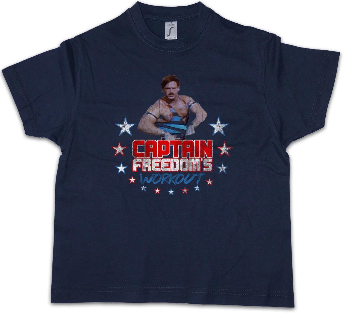 CAPTAIN FREEDOM S WORKOUT Kids Boys kids boys T-Shirt Running Fitness Gym Man Commercial 130