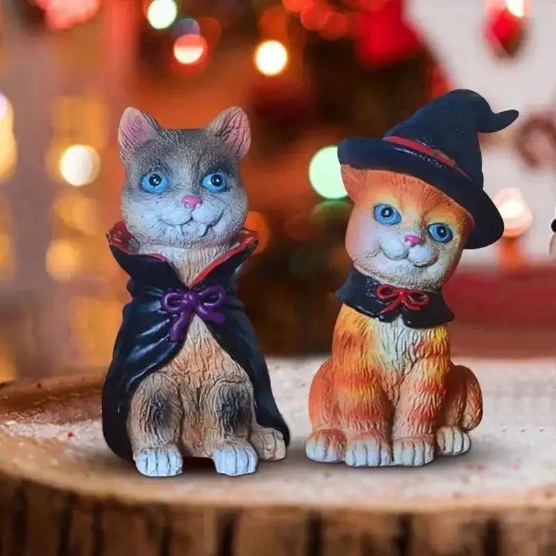 Halloween New Cute Cat Statue Home Decoration Cat Statue Resin Craft Decoration Christmas Decoration Miniature Decoration Model
