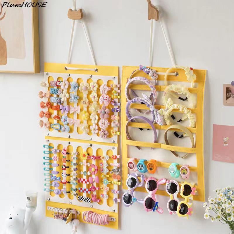 Organizador de Laços de Cabelo Grande Capacidade Porta-Tiara Pendurado na Parede Cabide de Presilhas de Cabelo Economizador de Espaço Cabelo Decoração de Parede para Quarto de Meninas