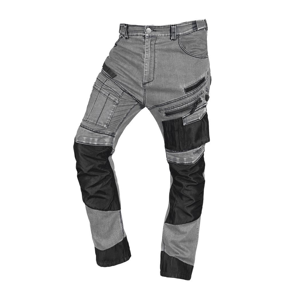 Spodnie Robocze Denim, Wzmocnienia Oxford, Szare, Rozmiar Xs