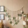 Handwoven Macrame Leaf Garland - Boho Wall Hanging for Bedroom Headboard & Mid-Century Living Room| | 47.5x29.5 6ft Textured Foliage Art