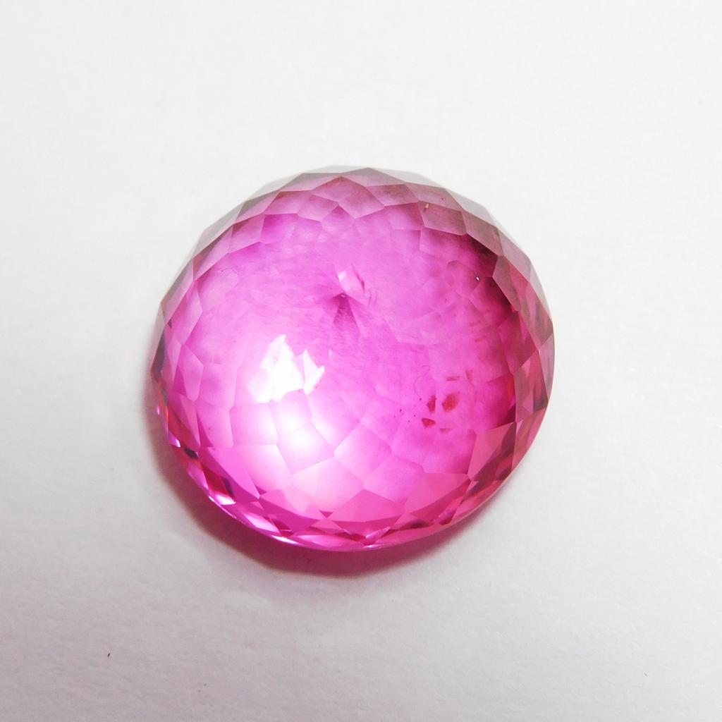 Pink Tourmaline Round Cut Natural Sapphire 31.90 Ct Loose Gemstone for Jewelry Making and Crafts