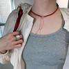 Mona Style Retro Coral Red Beaded Choker Necklace