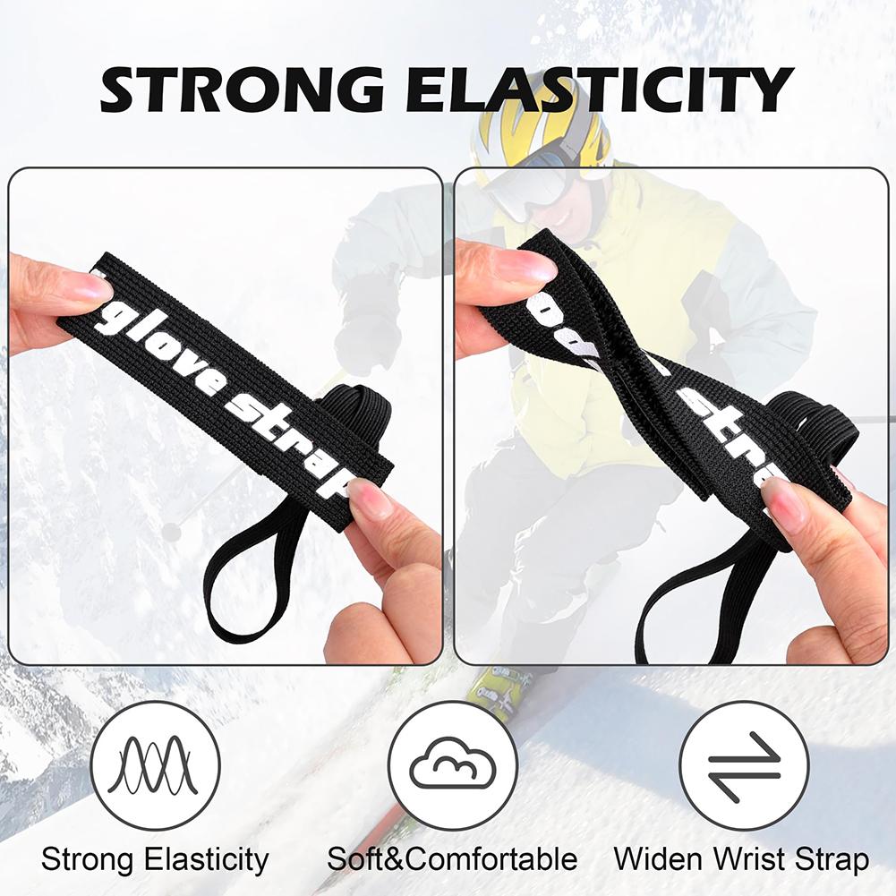 12/20Pcs Elastic Wrist Straps for Ski Snowboard Gloves Adjustable Ski Glove Lead for Men Women Sport Skiing Glove Safety Strap