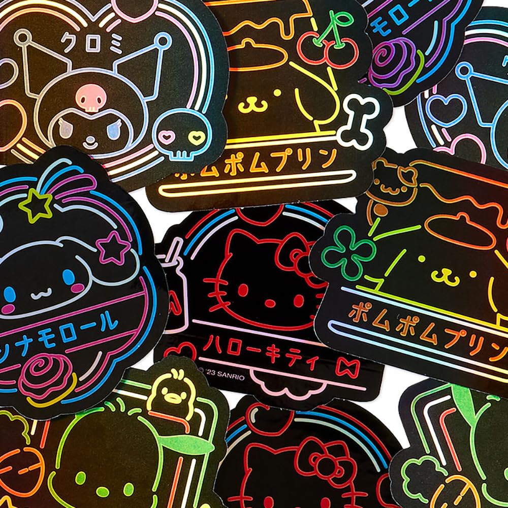 Sanrio Sanrio Characters Sticker Set Vivid 563331 (Sanrio Neon)
