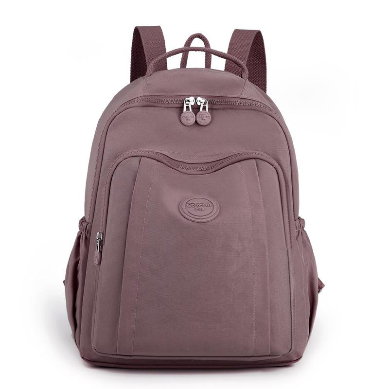 

Colorful Fox new large-capacity women s backpack washed nylon fabric macaron student schoolbag