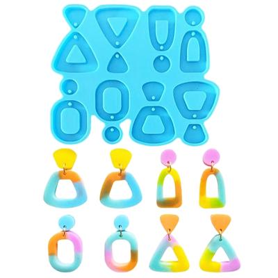 4 Styles Combined Geometry Earrings Silicone Molds Suitable for Epoxy Resin  Crafts Ornament Pendant Keychain Making