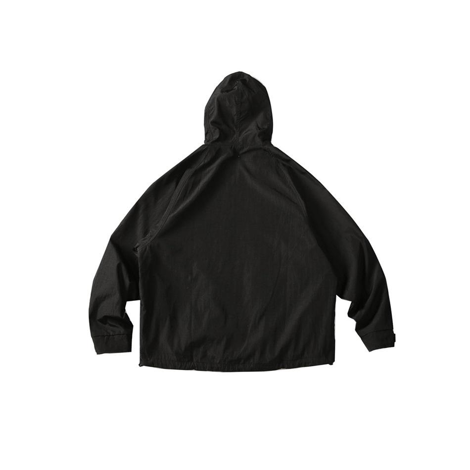 TENDGANK Color Block Hooded Windbreaker with Pockets - Japanese Retro Style