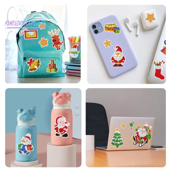 1 Set Diamant-Malerei-Aufkleber, Weihnachtsbaum, Schneemann, Weihnachtsmann, Muster, Strass-Aufkleber für Zuhause, Wanddekoration