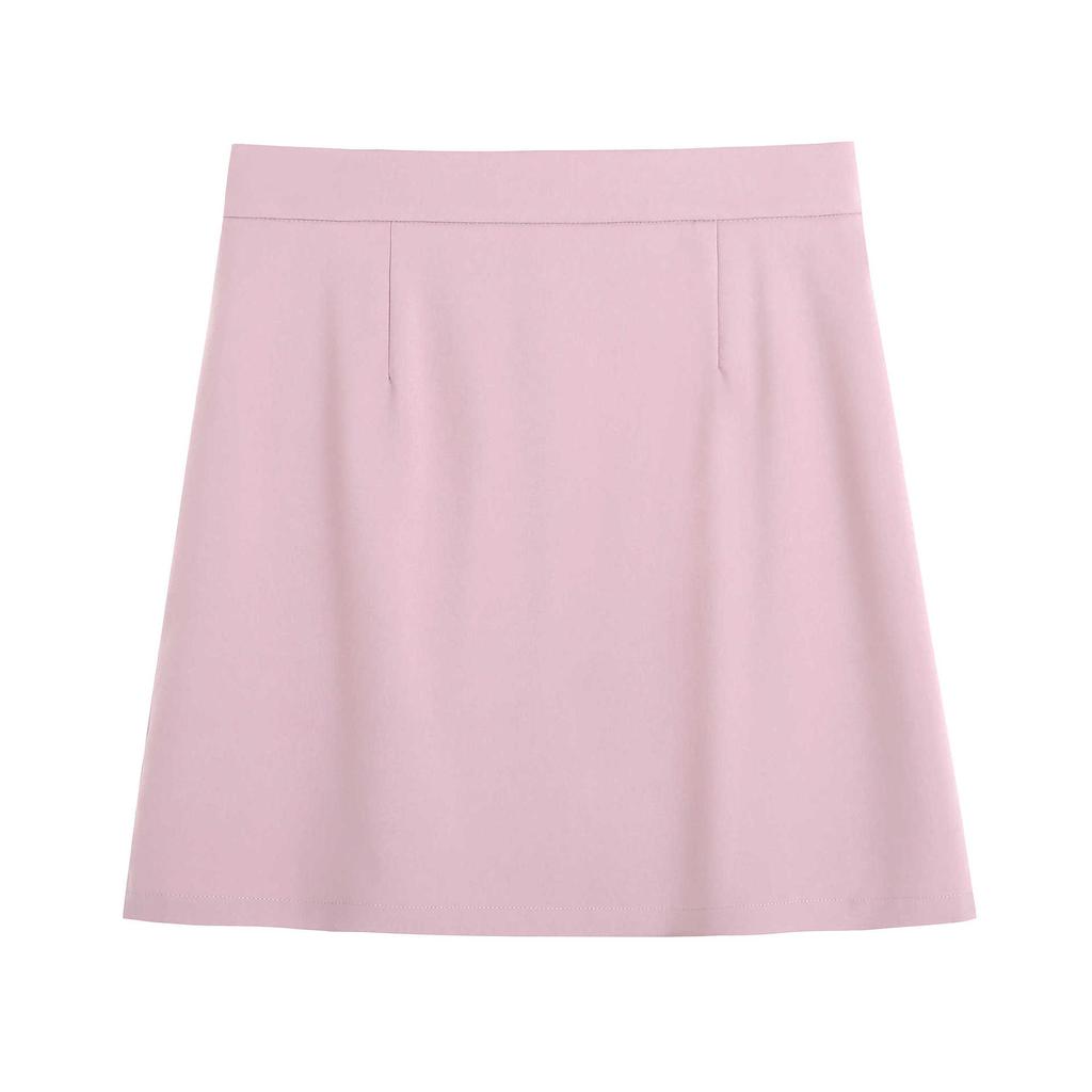 Summer Plus Size Women's Skirt Solid Colour Simple A-Line Elastic High Waist Half-body Skirt