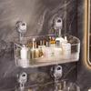 No-Drill Bathroom Suction Storage Box Large Capacity & Strong Load-Bearing Multi-Functional Suction Cup Wall-Mounted Shelf Rack