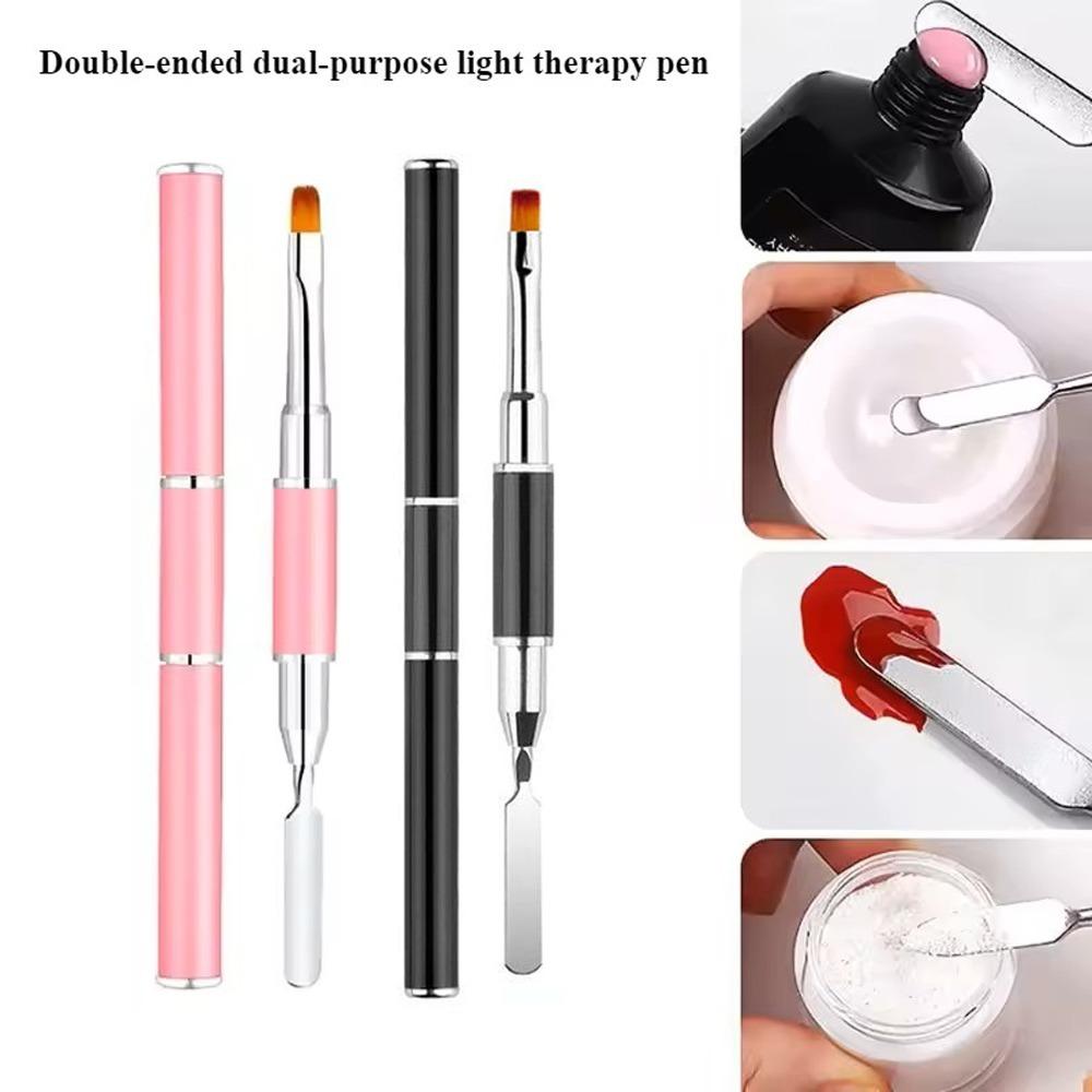 Tool 2 IN 1 Gel Brush & Picker Dual Ended Portable Nail Brush and Spatula Dual Ended Gel Nail Brush