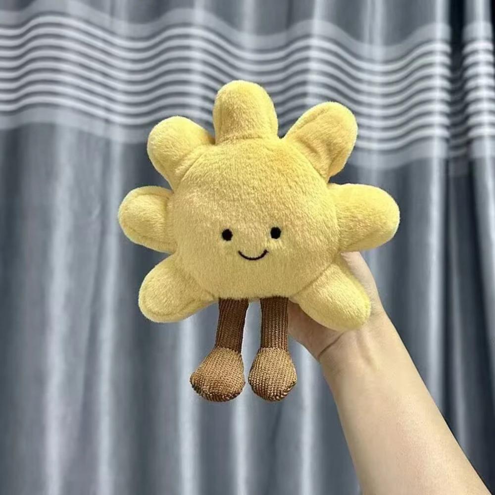 Pandantiv de Pluș Soare Galben de Înaltă Calitate 13cm Jucărie de Pluș Drăguță Umplută pentru Decor Dormitor Fete, Geantă, Breloc Chei Auto, Cadouri de Ziua de Naștere