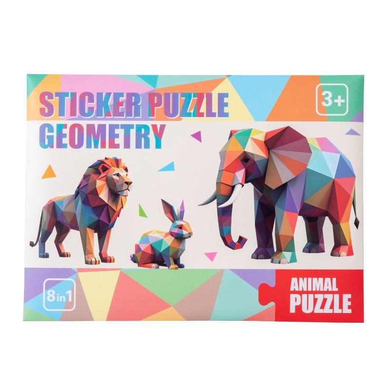 Kinder Handgemacht 3D Geometrisch Stereo Aufkleber Collage Kreativ Pädagogisch DIY Spielzeug