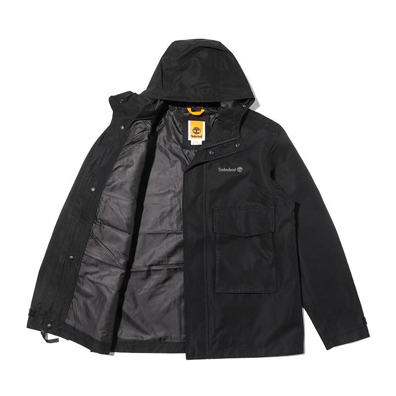 Timberland Men's Waterproof Hooded Outdoor Jacket Black A2H2P-001