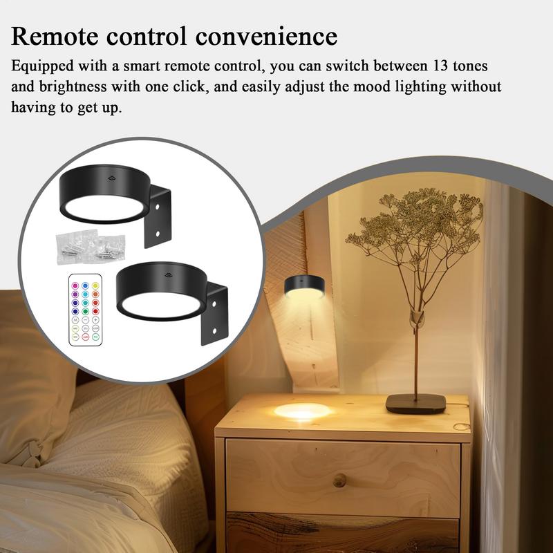2pcs Picture Lights LED Magnetic Art Display Light Battery Operated Magnetic Dimmable Painting Spotlight With 13 Lighting Modes