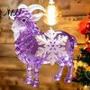Goat Christmas Tree Decorations Acrylic Ornament, Sheep Hanging Decoration for Xmas Tree, Decor 2D Flat Animal Pendant Festive Holiday Party Ornaments
