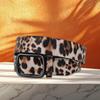 All Matching Leopard Pattern Belt for Women and Girl Simple Rectangle Buckle Waist Belt for Blouses Dresses and Coats
