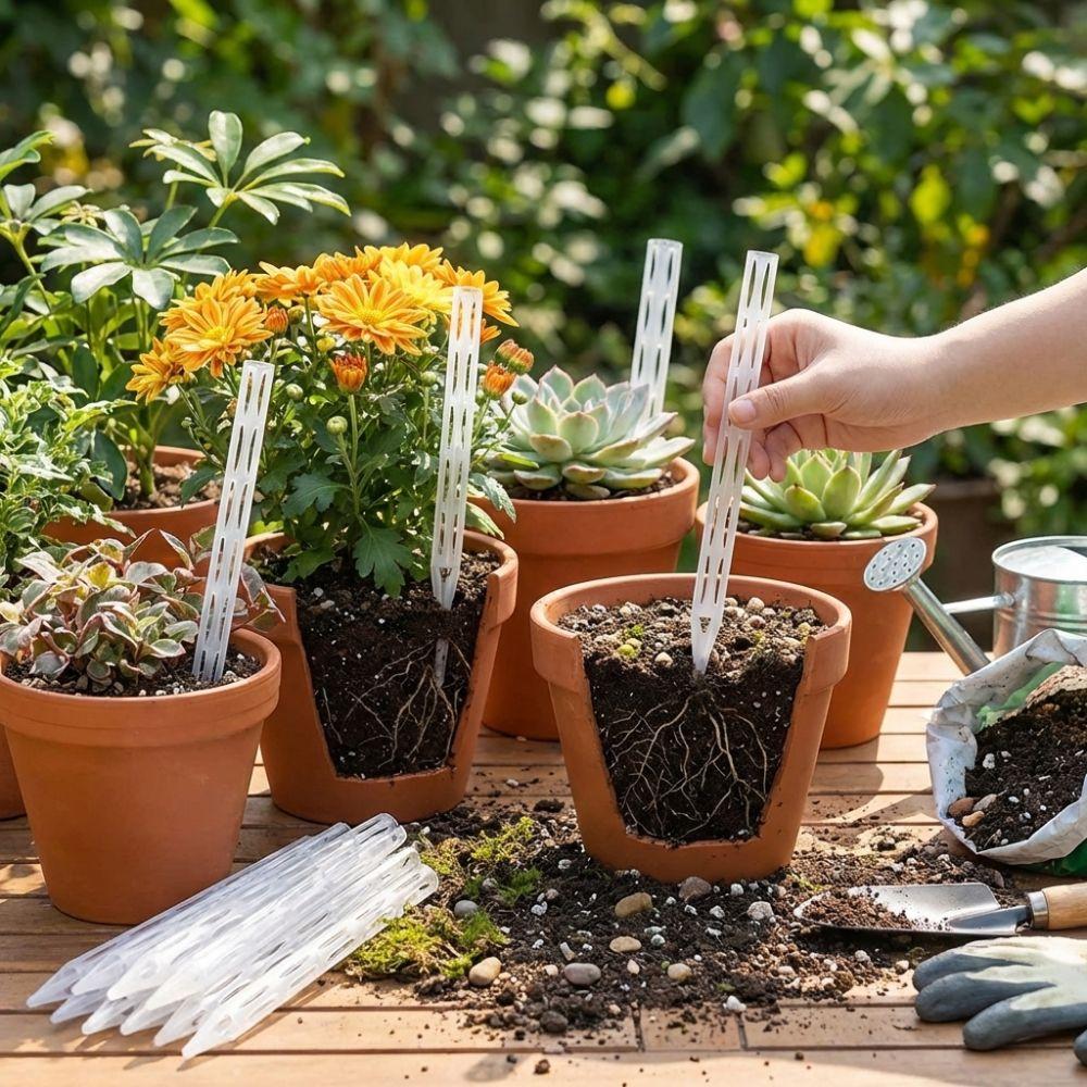 10PCS Transparent Plant Drainage Pipes Breathable Prevent Root Rot Plant Aeration Tubes Plastic Improve Drainage