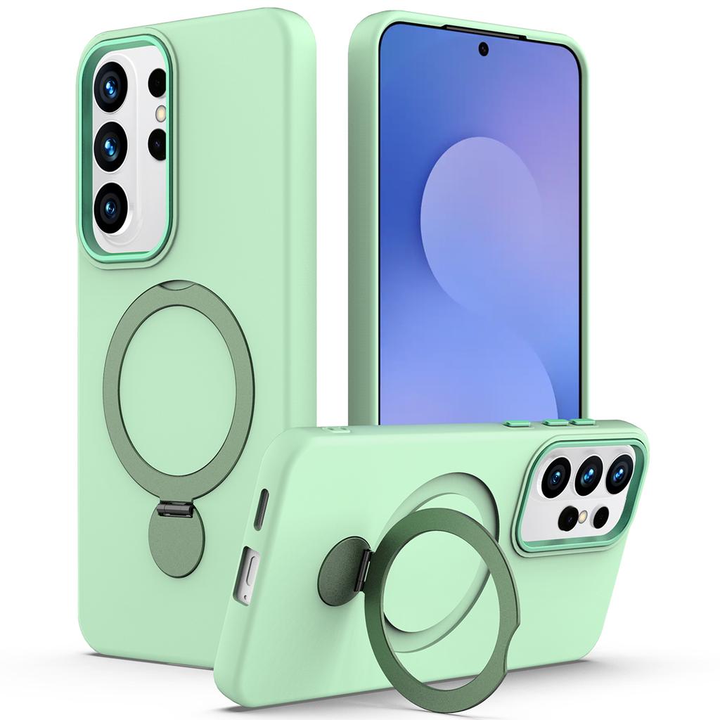 For Samsung Galaxy S26 Ultra Magnetic Case Rotating Ring Kickstand TPU + PC Back Cover