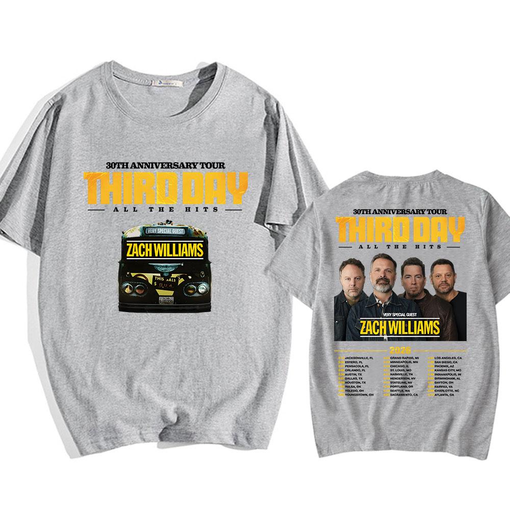 Third Day 30th Anniversary Tour 2026 T-shirt All The Hits Rock Band Fashion Tshirts Short Sleeve Cotton Male T Shirt O-neck Tees