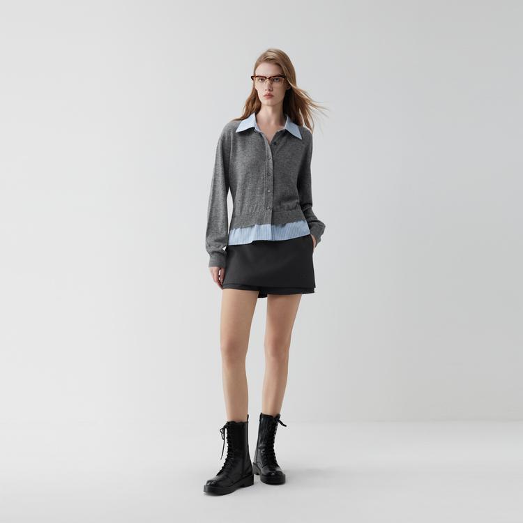 ELLE Two-Piece Casual Long Sleeve Knit Cardigan With Lapel Sweater Women Cardigans EM52632
