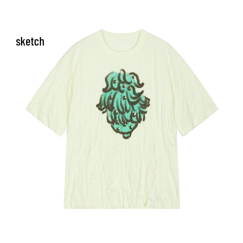

Sketch Men s 2026 Spring Loose Fit Round Neck Long T-Shirt S