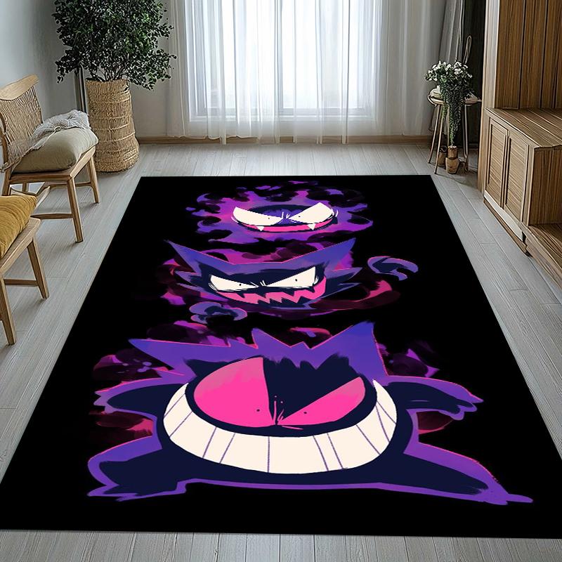 Gengar Pokemon Cartoon Ectoplasma Living Room Non-Slip Area Rug Soft Carpet for Bedroom Kids Playroom Sofa,Home Decor Doormat