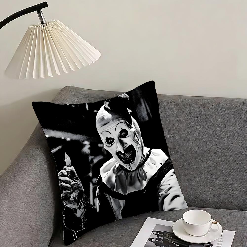 Classic Movie Terrifier Cushion Cover Pillowcase Ultra Soft Skin Friendly Fabric Cloud Like Comfort & Concealed Zipper