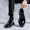 Men Casual Shoes lace up oxfords Fashion Brand Classic Casual Men Leather Shoes Black Hot Sale black Business Men Shoes