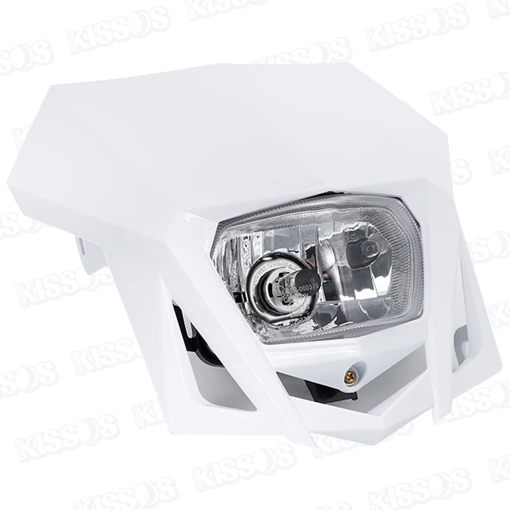 Headlight Cowl Motocross Street Headlamp Front Mask Motorcycle Dirt Bike Light Cowl Off-Road (White)