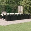 17 Pcs Garden Dining Set Cushions Braided Resin
