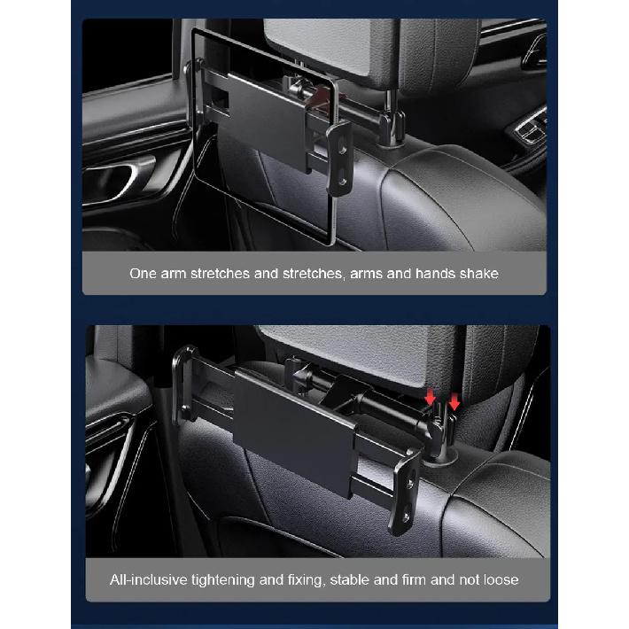 SEAMETAL Upgraded Car Headrest Phone Holder Telescopic Anti Shake Auto Table Holder Smartphone Mount for 4-12.9 Inch iPad iPhone