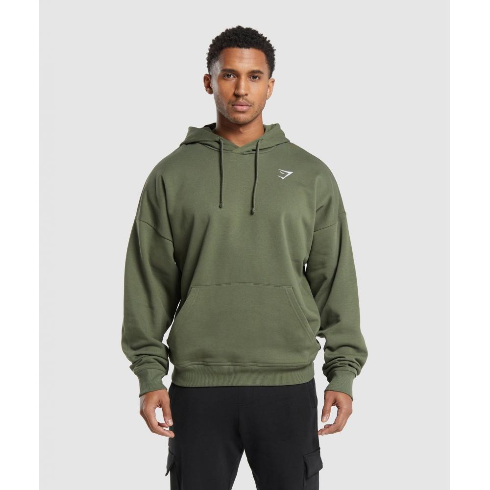 

Gymshark Crest Oversized Hoodie Core Olive A5a8o Ecbg S