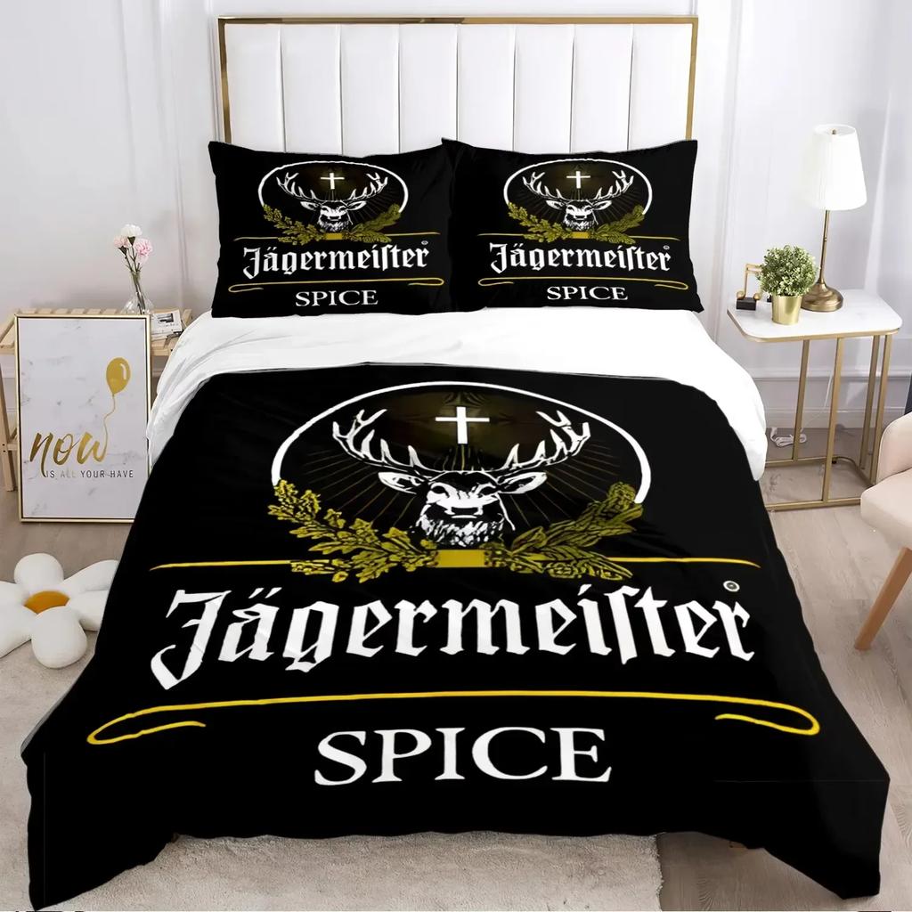 New J-Jagermeister Deer Duvet Cover Kawaii Comforter Bedding Sets Soft Quilt Cover and Pillowcases Single Double Queen King