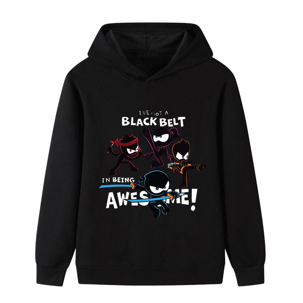 B1171 Kids Boys Girls NINJA KIDZ Print Outerwear Long Sleeves Hoodie Top 100cm