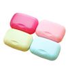 4 Pcs Waterproof Soap Box Creative Holder Dish with Cover Gym Bathroom Accessories Storage Rack Pink Tray