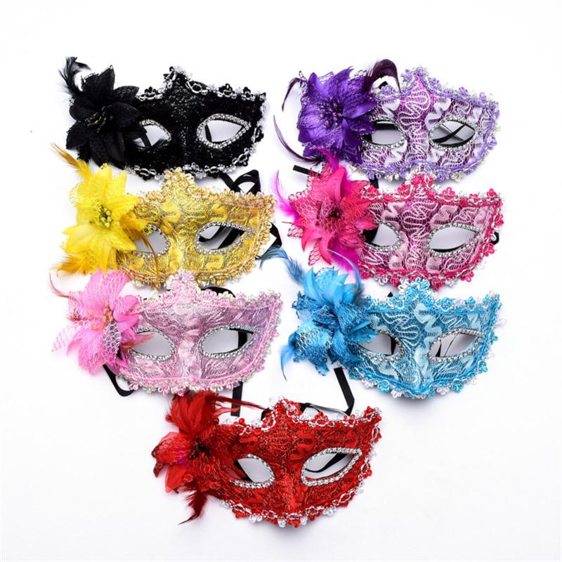 Venezianische Maske, Halloween-Augenmaske, seitliche Blume, Rose, Spitze, sexy Maske, Maskerade, Party-Dekoration, Tanz, Karneval, Kostüm, Spiel-Requisiten